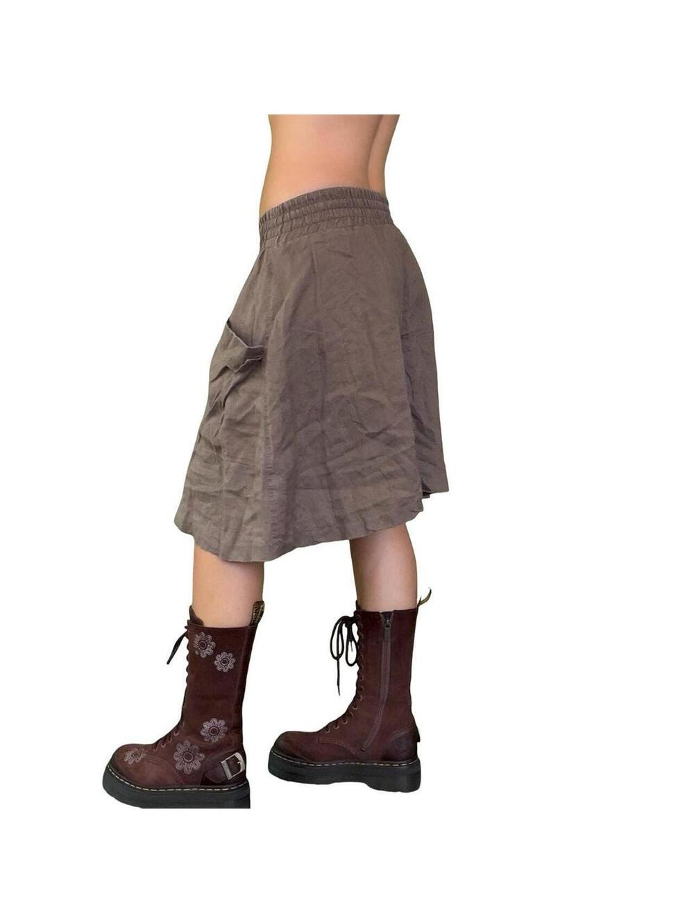 Y2K BOHO FAIRY GRUNGE LINEN SKIRT